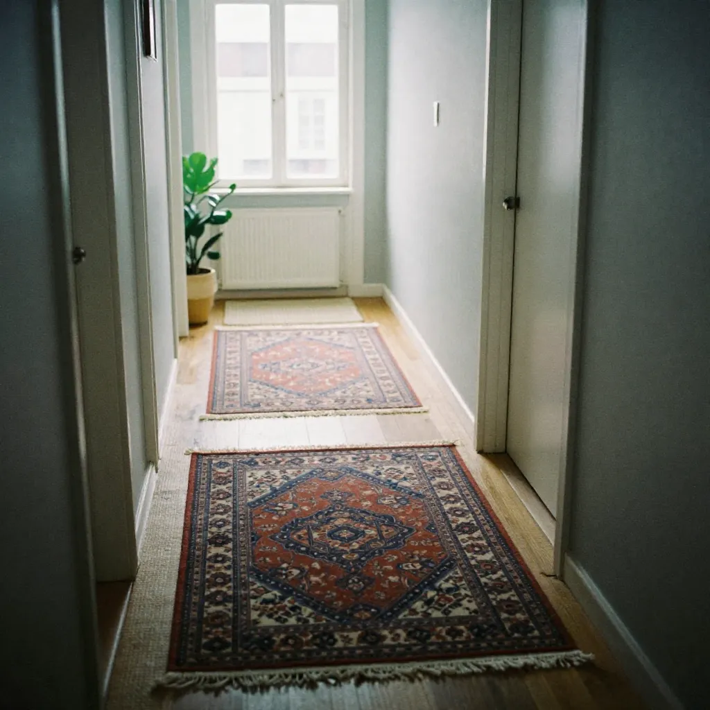Liten rektangulær pastell teppe